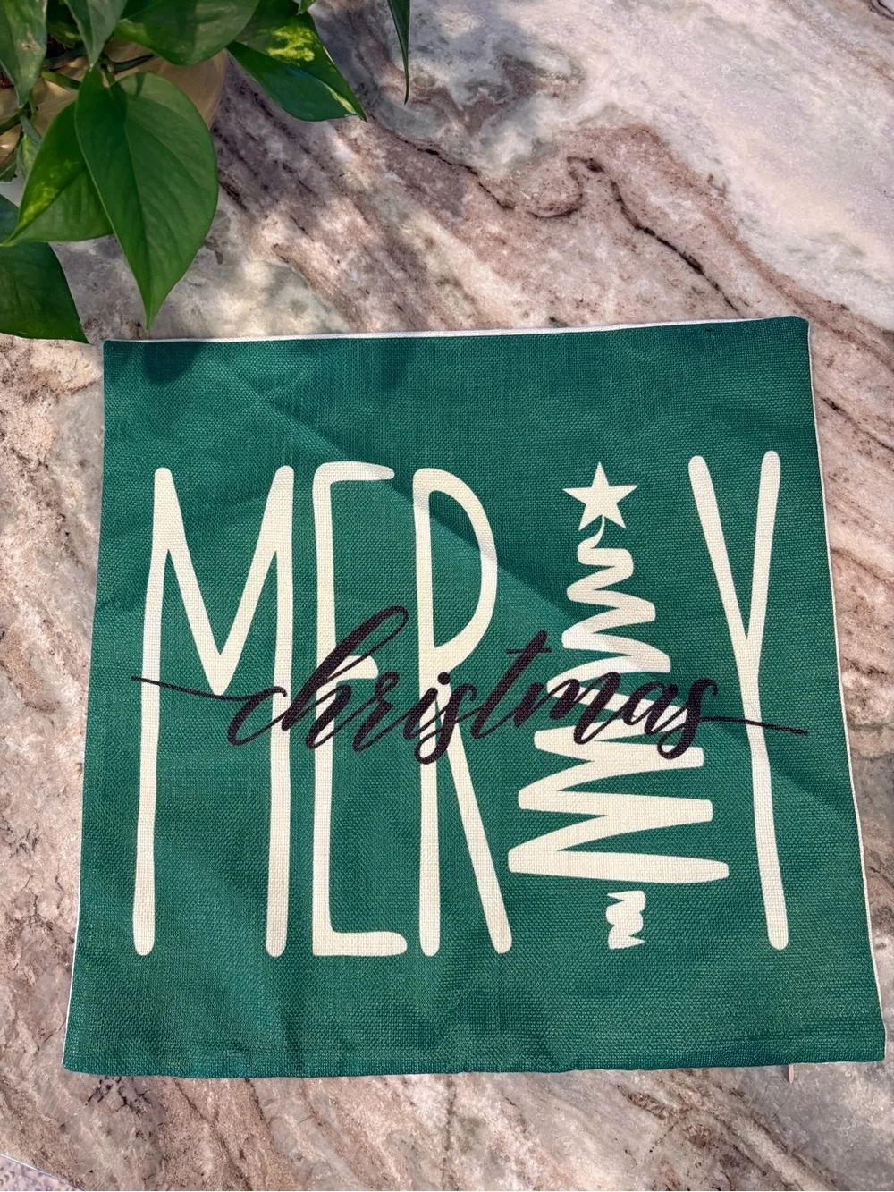Holiday Christmas Canvas Throw Pillow Covers